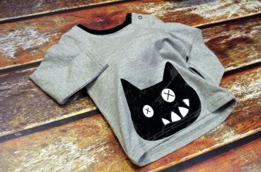 Langarm Shirt Crazy Cat