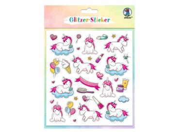 Glitzer-Sticker Fun mit versch. Motiven - Einhörner