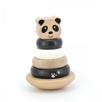 Ring-Stapelturm Panda schwarz/weiss von label label