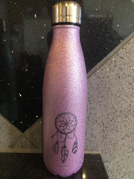 Edelstahlflasche Glitter pink