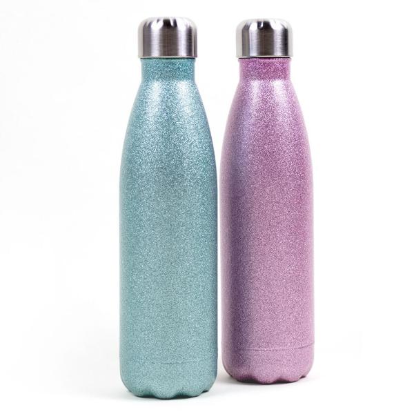 Edelstahlflasche Glitter pink