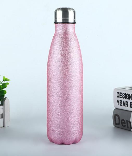 Edelstahlflasche Glitter pink